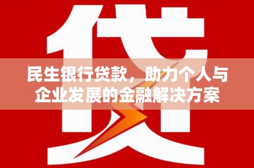 新营民生银行贷款，助力个人与企业发展的金融解决方案