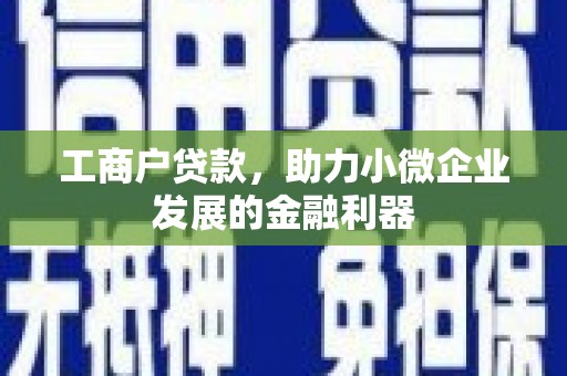 新营工商户贷款，助力小微企业发展的金融利器