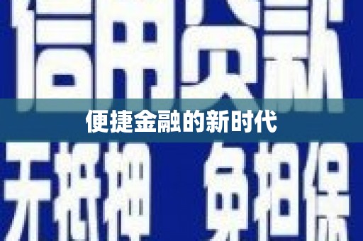 新营便捷金融的新时代