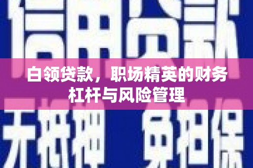 新营白领贷款，职场精英的财务杠杆与风险管理
