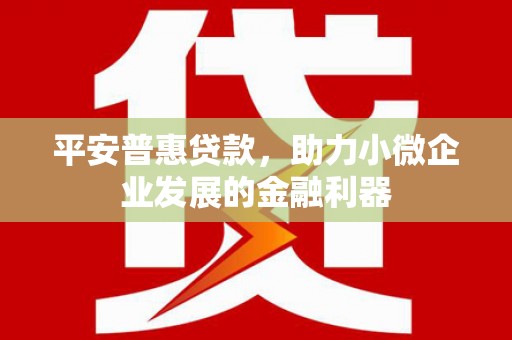 新营平安普惠贷款，助力小微企业发展的金融利器
