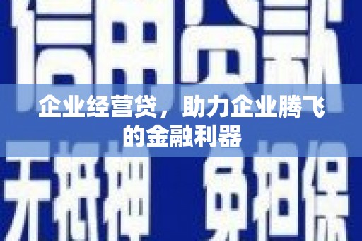 新营企业经营贷，助力企业腾飞的金融利器