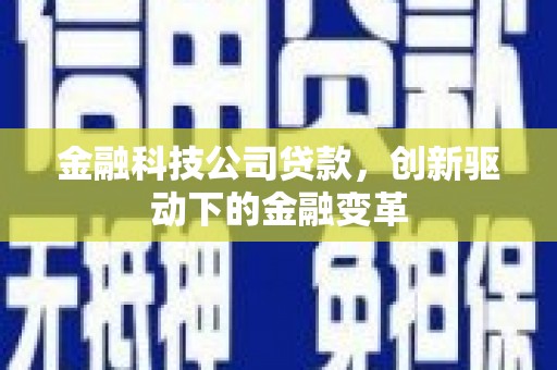 新营金融科技公司贷款，创新驱动下的金融变革