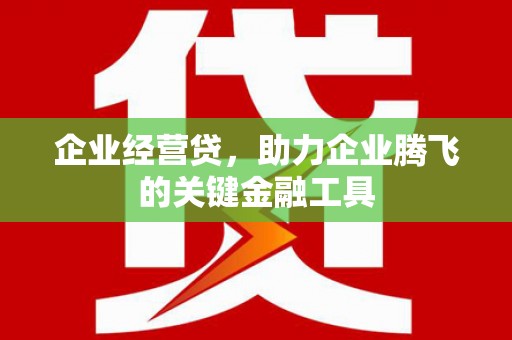 新营企业经营贷，助力企业腾飞的关键金融工具