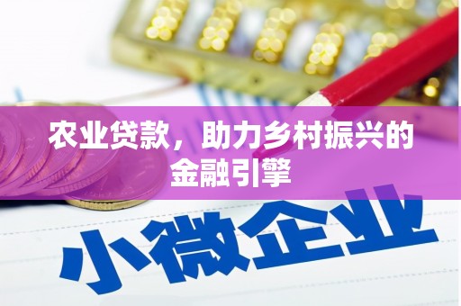 新营农业贷款，助力乡村振兴的金融引擎