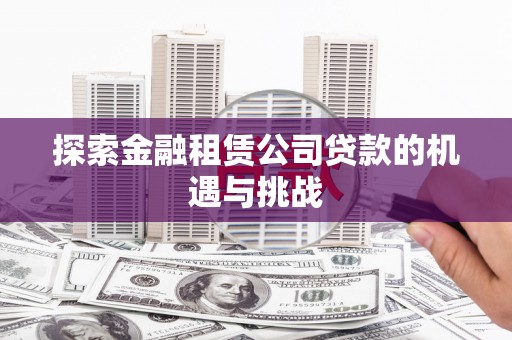 新营探索金融租赁公司贷款的机遇与挑战