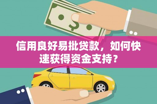 新营信用良好易批贷款，如何快速获得资金支持？