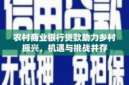 新营农村商业银行贷款助力乡村振兴，机遇与挑战并存