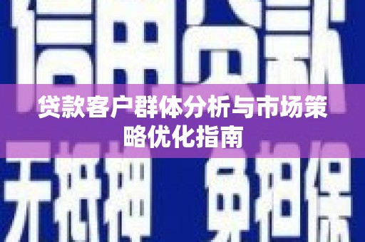 新营贷款客户群体分析与市场策略优化指南