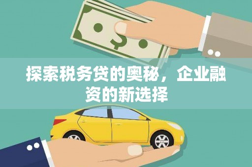新营探索税务贷的奥秘，企业融资的新选择