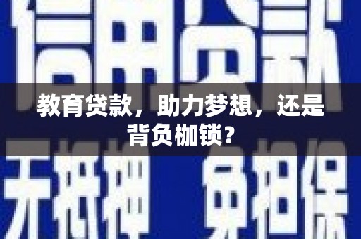 新营教育贷款，助力梦想，还是背负枷锁？