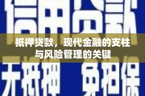 新营抵押贷款，现代金融的支柱与风险管理的关键