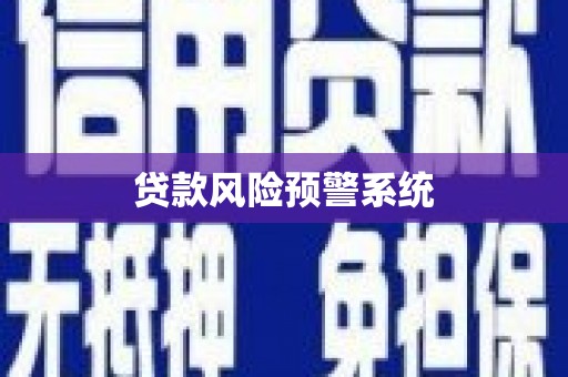 新营贷款风险预警系统