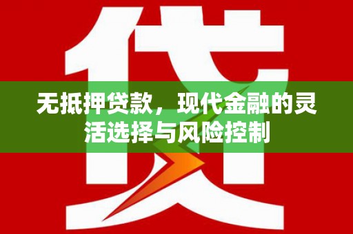 新营无抵押贷款，现代金融的灵活选择与风险控制