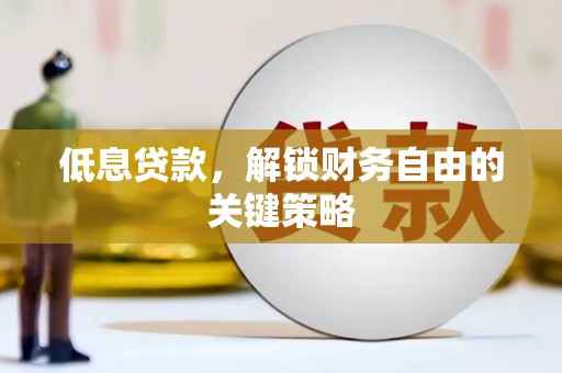 新营低息贷款，解锁财务自由的关键策略