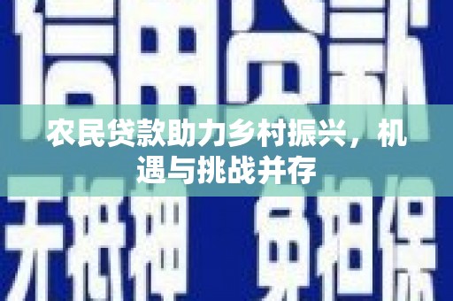 新营农民贷款助力乡村振兴，机遇与挑战并存