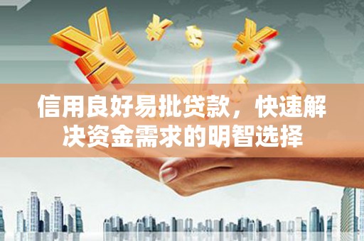 新营信用良好易批贷款，快速解决资金需求的明智选择