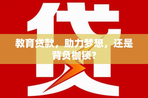 新营教育贷款，助力梦想，还是背负枷锁？