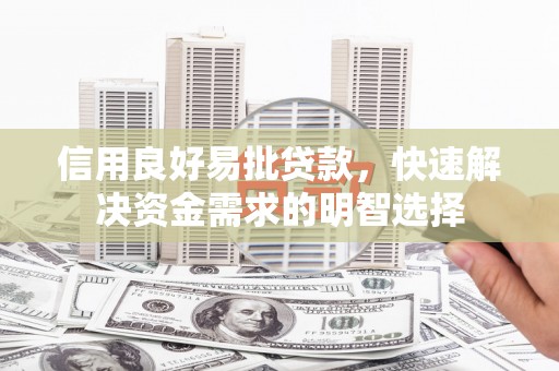 新营信用良好易批贷款，快速解决资金需求的明智选择