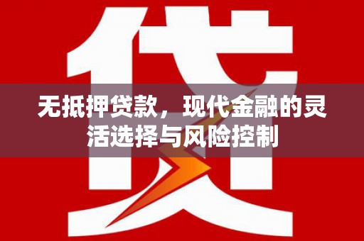 新营无抵押贷款，现代金融的灵活选择与风险控制