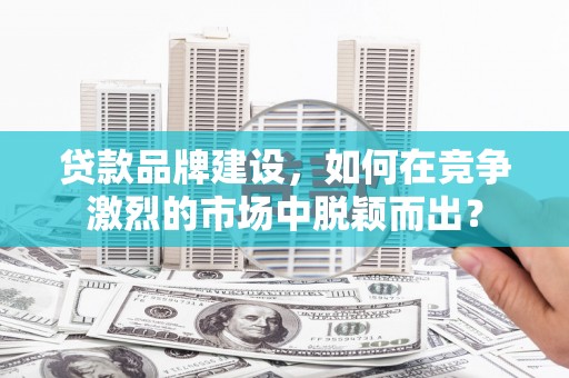 新营贷款品牌建设，如何在竞争激烈的市场中脱颖而出？