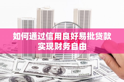 新营如何通过信用良好易批贷款实现财务自由