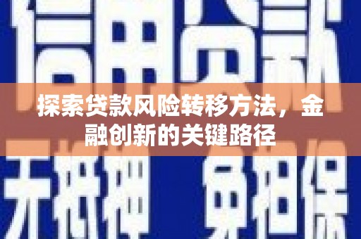 新营探索贷款风险转移方法，金融创新的关键路径