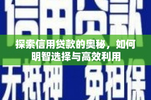 新营探索信用贷款的奥秘，如何明智选择与高效利用