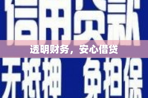 新营透明财务，安心借贷