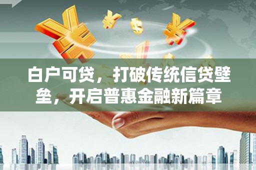 新营白户可贷，打破传统信贷壁垒，开启普惠金融新篇章