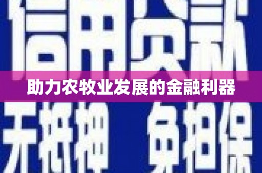 新营助力农牧业发展的金融利器