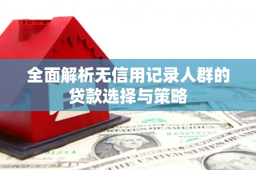新营全面解析无信用记录人群的贷款选择与策略