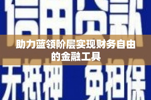 新营助力蓝领阶层实现财务自由的金融工具