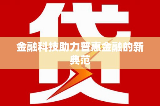 新营金融科技助力普惠金融的新典范