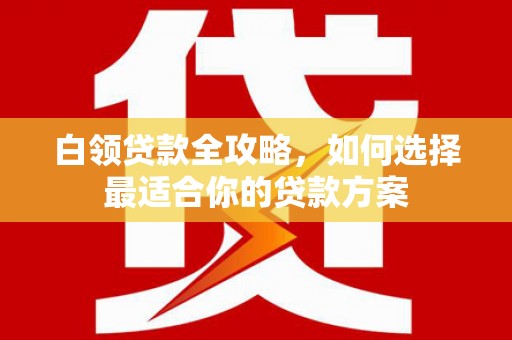 新营白领贷款全攻略，如何选择最适合你的贷款方案