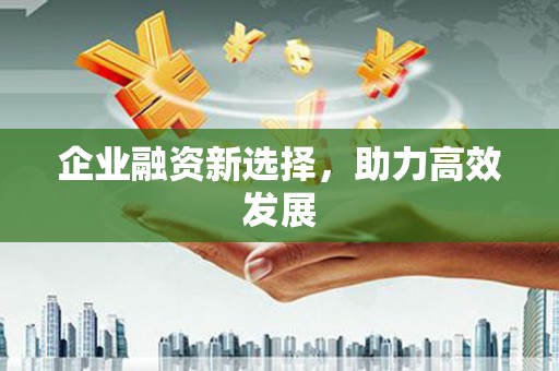 新营企业融资新选择，助力高效发展