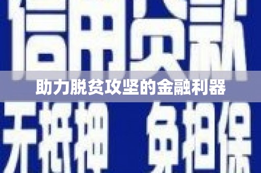新营助力脱贫攻坚的金融利器